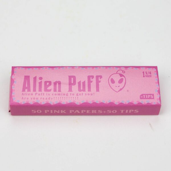 Alien Puff Pink – 1 1/4 size 100% Natural Organic Gum – Rolling paper with Filter Tips [HP2205]_2