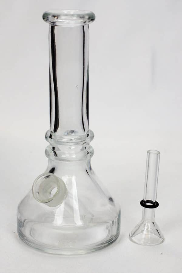 6" heavy clear soft glass water bong_6