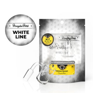 Honeybee Herb White Line 90° White Original Bucket Quartz Banger_1